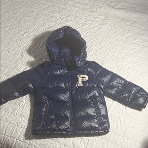 NAVY  Glossed Hooded down Puffer Jacket Polo Ralph Lauren Kid Size 5